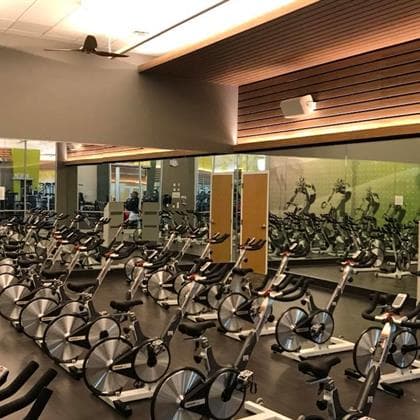 Completed HVAC project inside a fitness center
